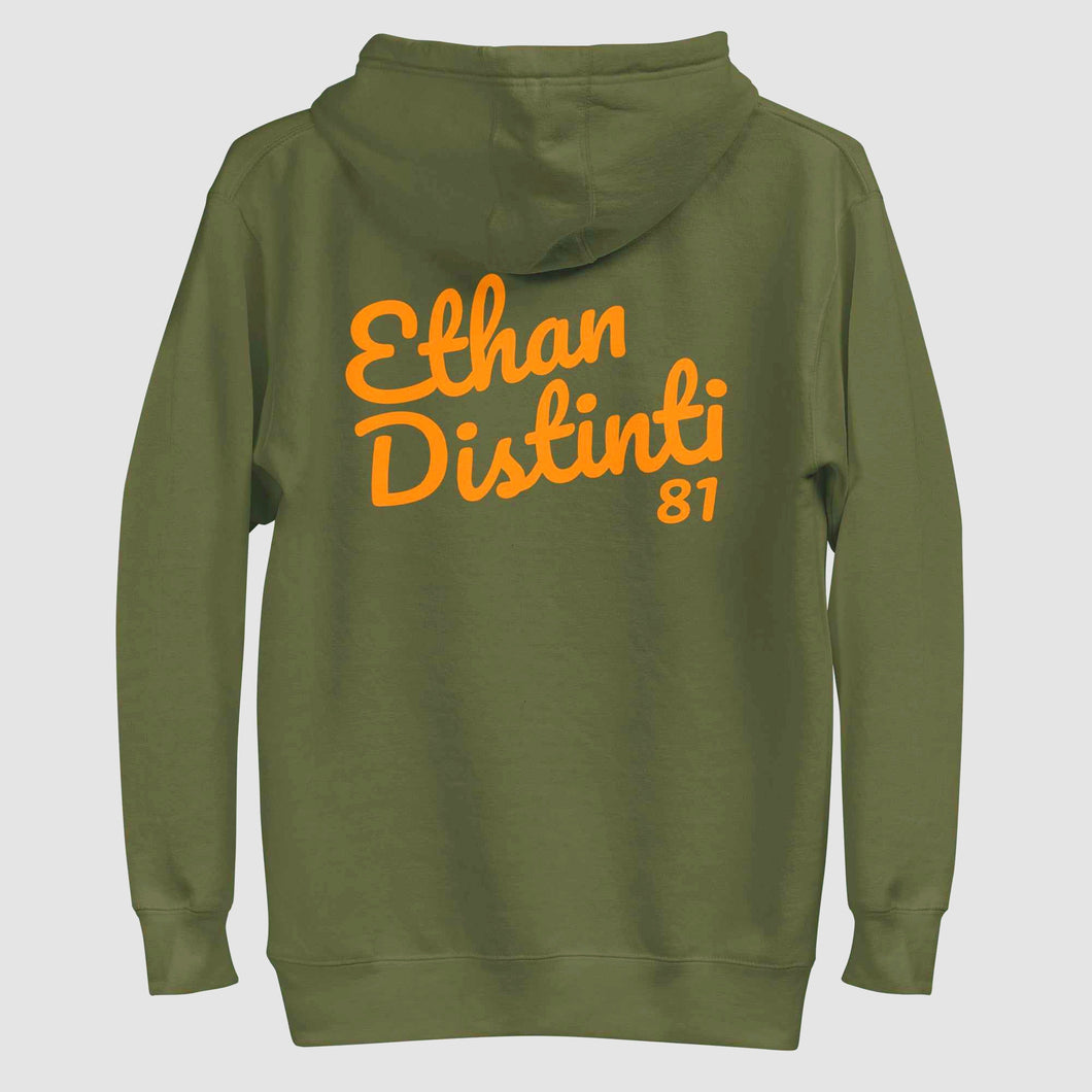 FWE - Military Green - Orange Text - Design On Back - Unisex Hoodie *NOTE This Item 