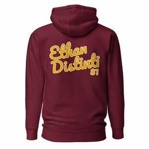 202.C - Maroon - Gold/White Text - Design On Back - Unisex Hoodie *NOTE: This Item "Run Small" Order A Size Up.