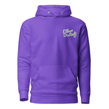 Load image into Gallery viewer, 410.A - Purple - White/Old Gold/Black Text - Design On Back - Unisex Hoodie *NOTE: This Item &quot;Run Small&#39; Order A Size Up.
