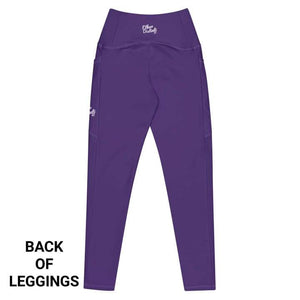 Art 101 - Purple - White Text - White Stitching - Leggings With Pockets