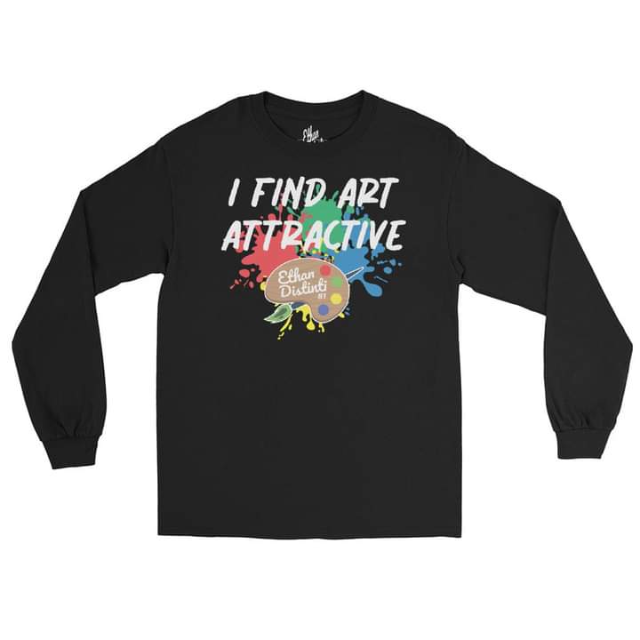 I Find Art Attractive - Art Palette - Coll #2.3 (BIG PRINT) Men’s Long Sleeve Shirt *Also Avail In Other Colors