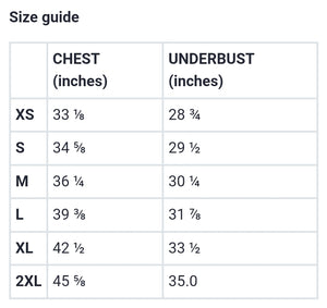 Art 101 - Purple - White Text - White Piping - Sports Bra