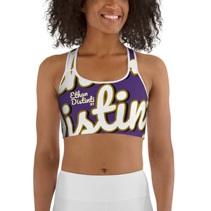 410.A - Purple - White/Old Gold/Black - Wrap Around - Sports Bra