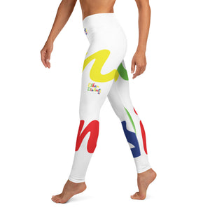 E.D.A 4 Colors Signature - White - Wrap Around With White Stitching - Yoga Leggings