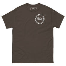 Load image into Gallery viewer, RESTORATION - Coll #4.B - Avail In The Colors: Maroon, Black, Navy, Dark Chocolate, Cardinal, Dark Heather, Charcoal, Military Green, Brown Savana, Sport Grey, Unisex Classic Tee *Design On Back
