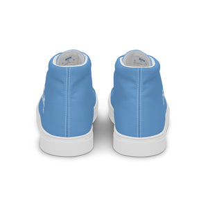 EDM - Jordy Blue - White Text - Men’s High Top Canvas Sneakers