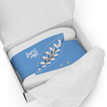 Load image into Gallery viewer, EDM - Jordy Blue - White Text - Men’s High Top Canvas Sneakers
