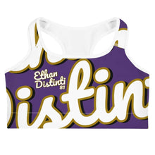 Load image into Gallery viewer, 410.A - Purple - White/Old Gold/Black - Wrap Around - Sports Bra
