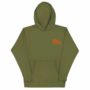 FWE - Military Green - Orange Text - Unisex Hoodie *NOTE: This Item "Run Small" Order A Size Up.