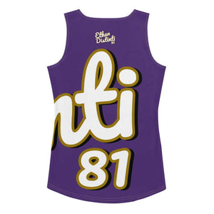 410.A - Purple - White/Old Gold/Black - Wrap Around- Women's Tank Top