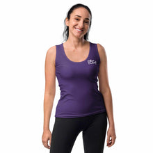 Load image into Gallery viewer, Art 101 - Purple - White Text - White Stitching - Women&#39;s Tank Top
