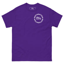 Load image into Gallery viewer, RESTORATION - Coll # 4.A - Avail In The Colors: Orange, Azalea, Irish Green, Carolina Blue, Gold, Royal Blue, Red, Purple - Unisex Classic Tee *Design On Back
