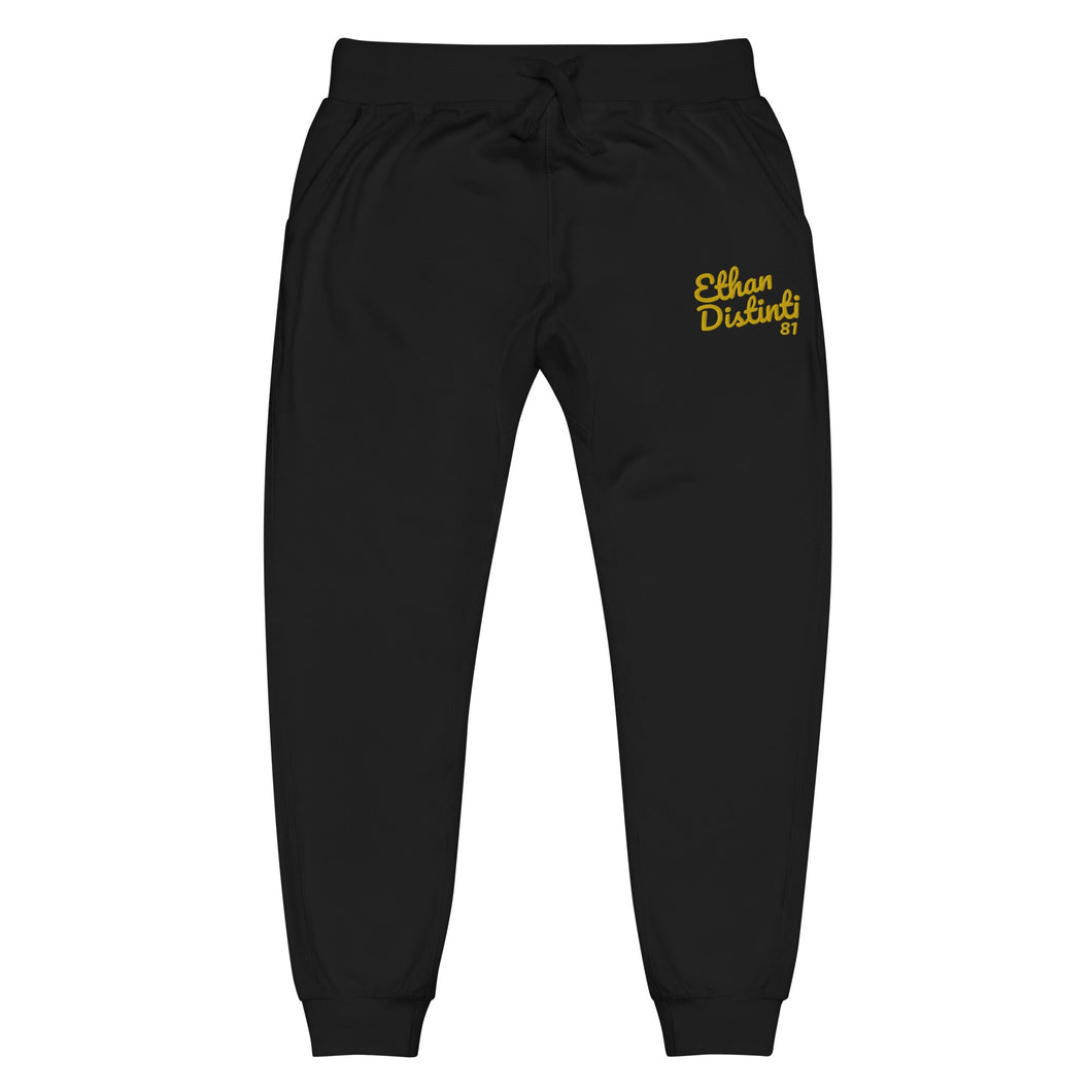 FWE - Black - Gold Embroidered Text - Unisex Fleece - Slim Fit Sweatpants