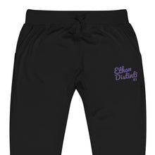 Load image into Gallery viewer, FWE - Black - Purple Embroidered Text - Unisex Fleece - Slim Fit Sweatpants *NOTE: This Item &quot;Run Small&quot; Order A Size Up.
