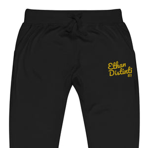 FWE - Black - Gold Embroidered Text - Unisex Fleece - Slim Fit Sweatpants
