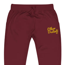 Load image into Gallery viewer, FWE - Maroon - Gold Embroidered Text - Unisex Fleece - Slim Fit Sweatpants
