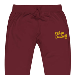 FWE - Maroon - Gold Embroidered Text - Unisex Fleece - Slim Fit Sweatpants