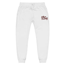 Load image into Gallery viewer, FWE - White - Maroon Embroidered Text - Unisex Fleece - Slim Fit Sweatpants
