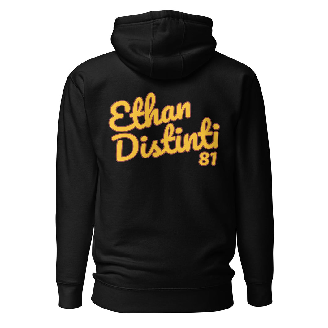 202.A - Black - Gold/Maroon Text - Design On Back/Front - Unisex Hoodie