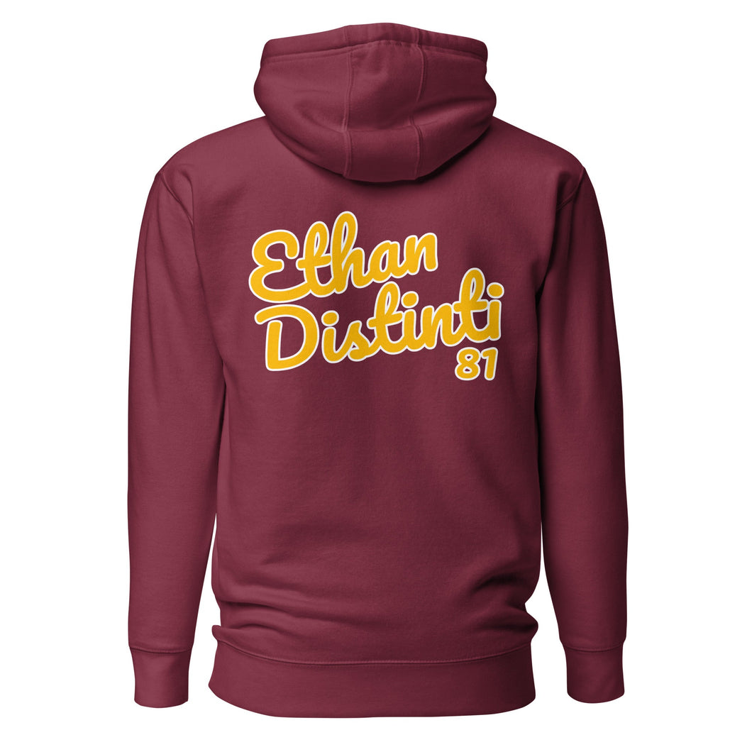 202.C - Maroon - Gold/White Text - Design On Back/Front - Unisex Hoodie
