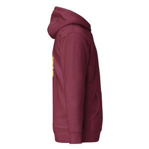 202.C - Maroon - Gold/White Text - Design On Back/Front - Unisex Hoodie