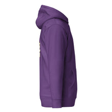 Load image into Gallery viewer, 410.A - Purple - White/Old Gold/Black Text - Design On Back/Front - Unisex Hoodie

