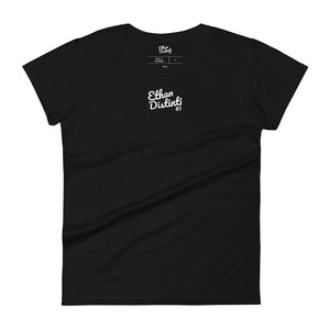 E.D.A Signature - Black - White Text - Women's Short Sleeve T-shirt