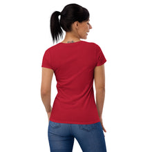 Load image into Gallery viewer, E.D.A Signature - Red - White Text - Women&#39;s Short Sleeve T-shirt
