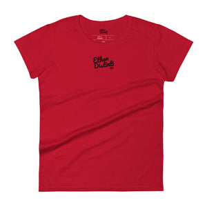 E.D.A Signature - Red - Black Text - Women's Short Sleeve T-Shirt