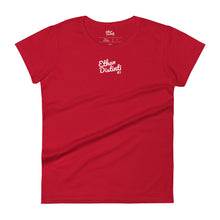 Load image into Gallery viewer, E.D.A Signature - Red - White Text - Women&#39;s Short Sleeve T-shirt
