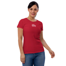 Load image into Gallery viewer, E.D.A Signature - Red - White Text - Women&#39;s Short Sleeve T-shirt
