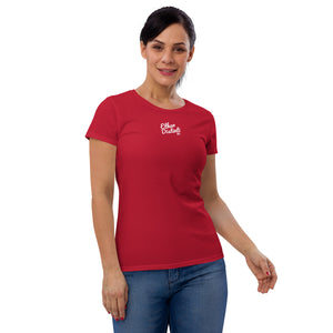 E.D.A Signature - Red - White Text - Women's Short Sleeve T-shirt