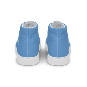 EDW - Jordy Blue - White Text - Women’s High Top Canvas Sneakers