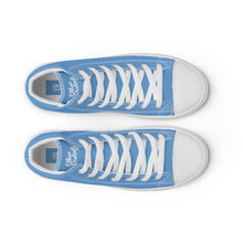 Load image into Gallery viewer, EDW - Jordy Blue - White Text - Women’s High Top Canvas Sneakers
