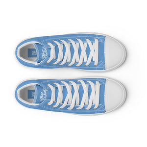 EDW - Jordy Blue - White Text - Women’s High Top Canvas Sneakers