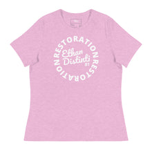 Load image into Gallery viewer, RESTORATION - Coll #2.B - Avail In The Colors: Pink, Heather Red, Heather Mauve, Athletic Heather, Heather Prism Lilac - Women&#39;s Relaxed T-Shirt
