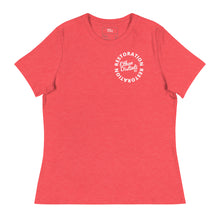 Load image into Gallery viewer, RESTORATION - Coll #2.A - Avail In The Colors: Pink, Heather Red, Heather Mauve, Athletic Heather, Heather Prism Lilac - Women&#39;s Relaxed T-Shirt
