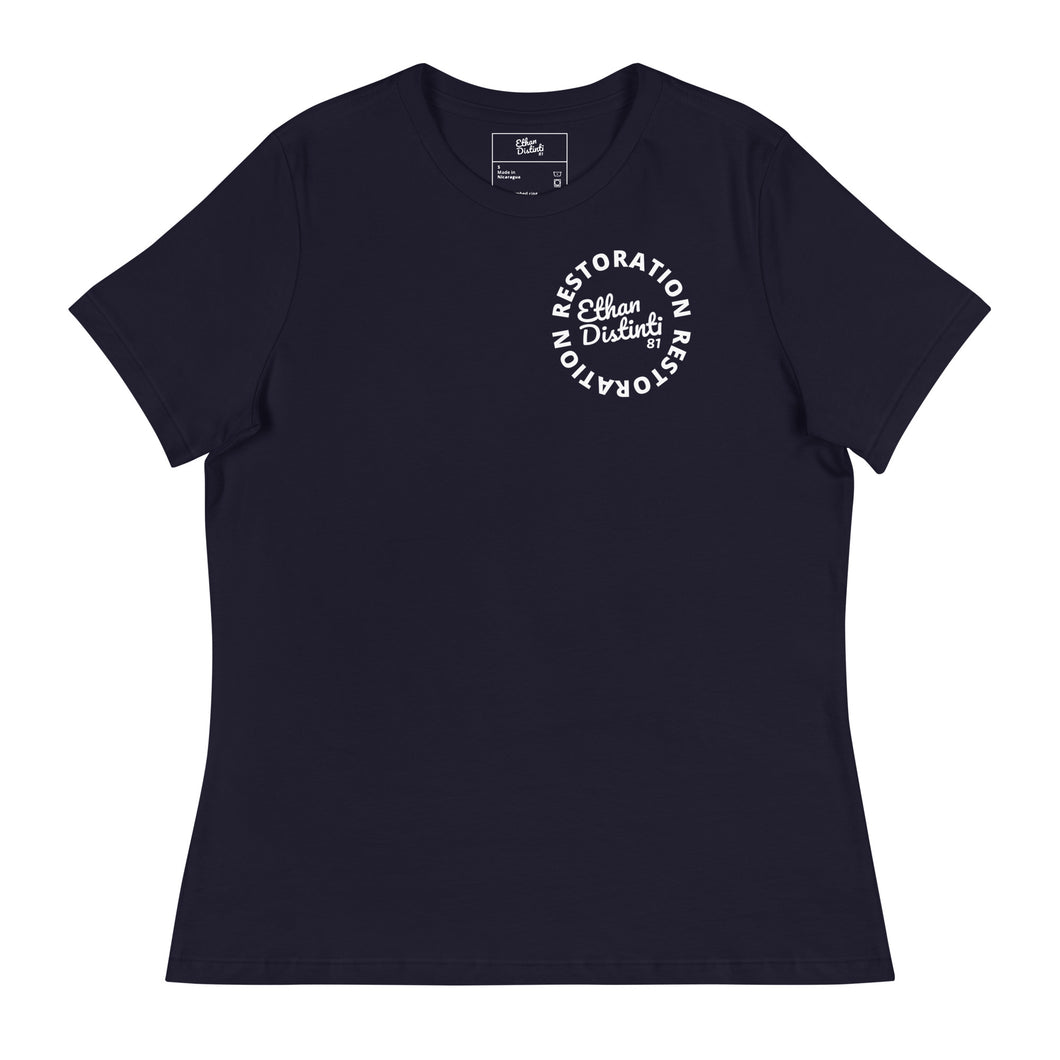 RESTORATION - Coll #3.A - Avail In The Colors: Heather Stone, Navy, Black - Women's Relaxed T-Shirt