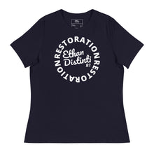 Load image into Gallery viewer, RESTORATION - Coll #3.B - Avail In The Colors: Heather Stone, Navy, Black - Women&#39;s Relaxed T-Shirt
