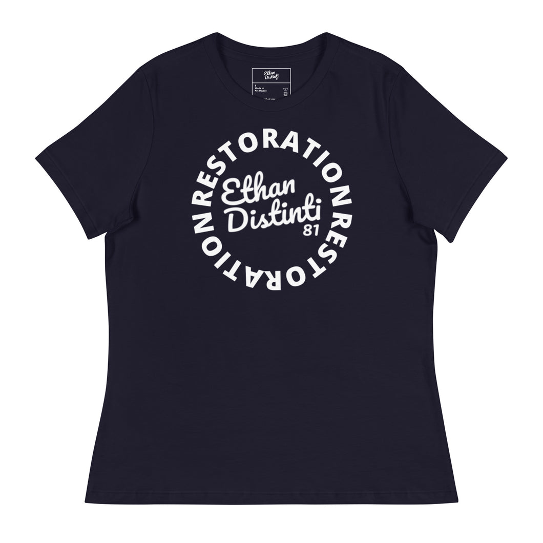 RESTORATION - Coll #3.B - Avail In The Colors: Heather Stone, Navy, Black - Women's Relaxed T-Shirt