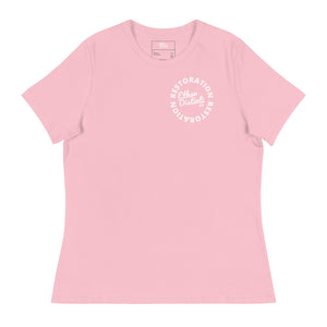 RESTORATION - Coll #2.A - Avail In The Colors: Pink, Heather Red, Heather Mauve, Athletic Heather, Heather Prism Lilac - Women's Relaxed T-Shirt