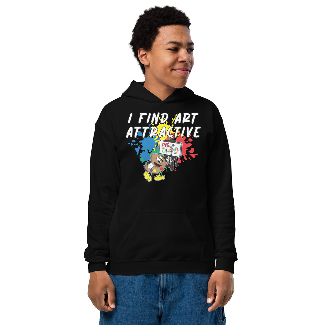 I Find Art Attractive - Ethan Palette - Coll #4.3 (Youth) Heavy Blend Hoodie * Avail In Black, Royal Blue