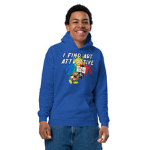 Load image into Gallery viewer, I Find Art Attractive - Ethan Palette - Coll #4.3 (Youth) Heavy Blend Hoodie * Avail In Black, Royal Blue
