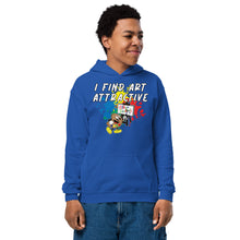 Load image into Gallery viewer, I Find Art Attractive - Ethan Palette - Coll #4.3 (Youth) Heavy Blend Hoodie * Avail In Black, Royal Blue
