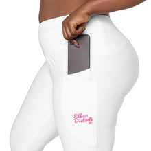 Load image into Gallery viewer, Art 102A - White - Pink Text - Leggings With Side Pockets
