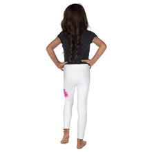 Load image into Gallery viewer, Camia Paint - White - Pink Text/Pink Paint Splashes - Kid&#39;s Leggings
