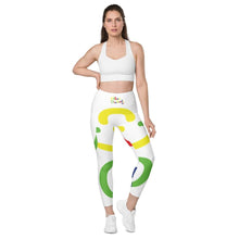 Load image into Gallery viewer, E.D.A 4 Colors Signature - White - Wrap Around.2 - Leggings with SIDE POCKETS
