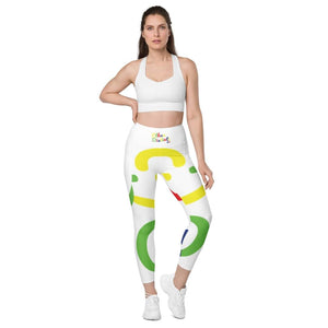 E.D.A 4 Colors Signature - White - Wrap Around.2 - Leggings with SIDE POCKETS