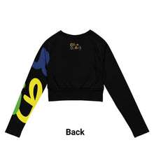 Load image into Gallery viewer, E.D.A 4 Colors Signature - Black - Wrap Around.2 - Long-Sleeve Crop Top
