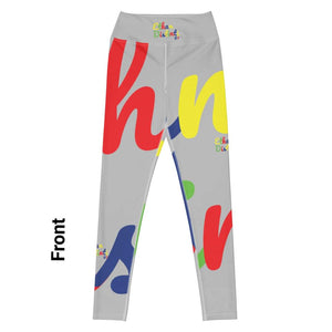 E.D.A 4 Colors Signature - Silver - Wrap Around With White Stitching - Yoga Leggings